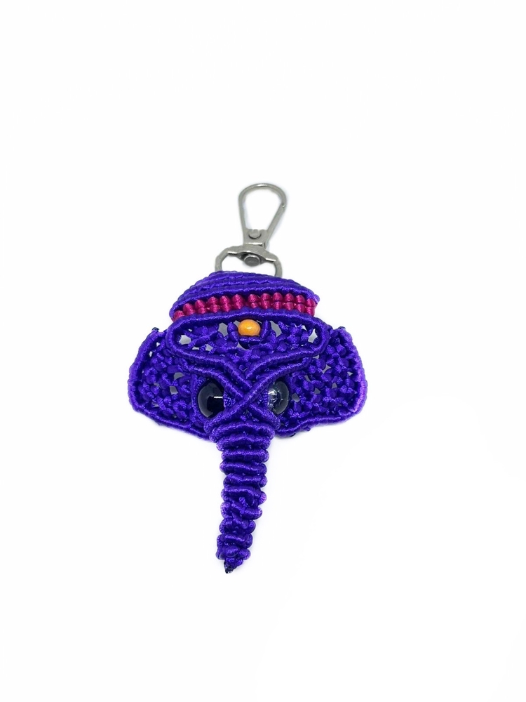 Handmade Macrame Elephant Charm
