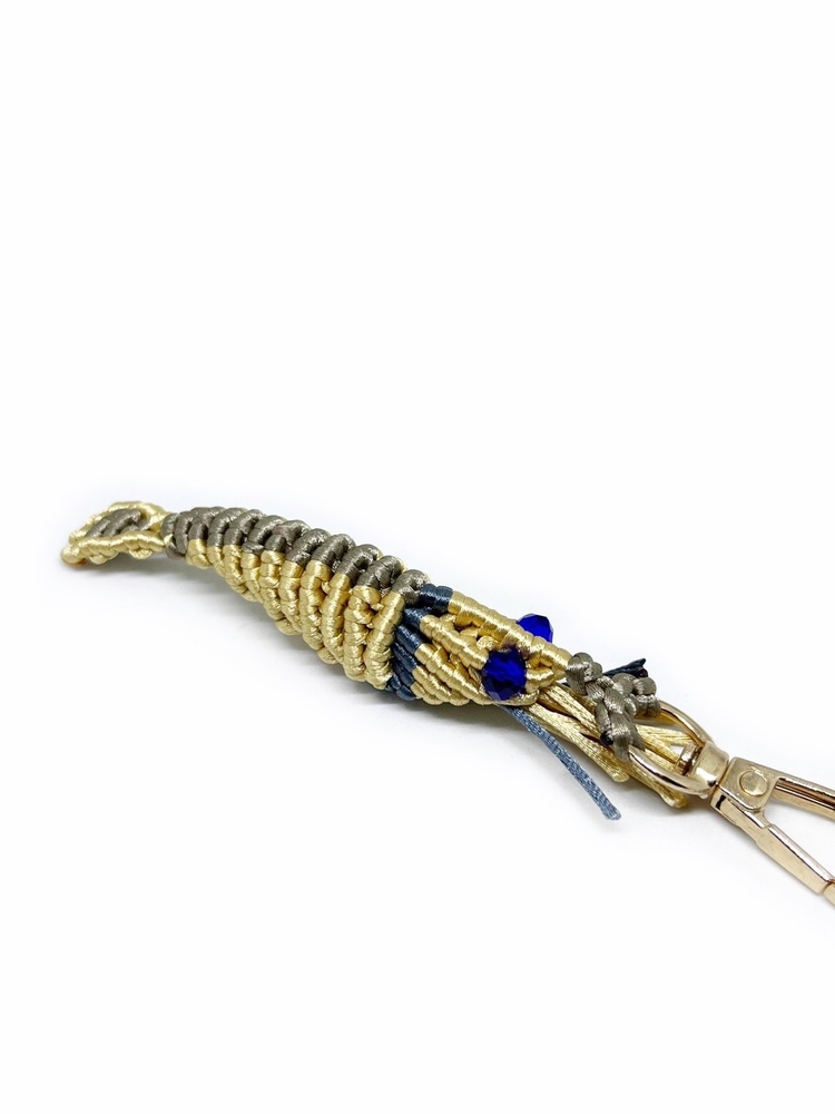 Handmade Macrame Shrimp Charm