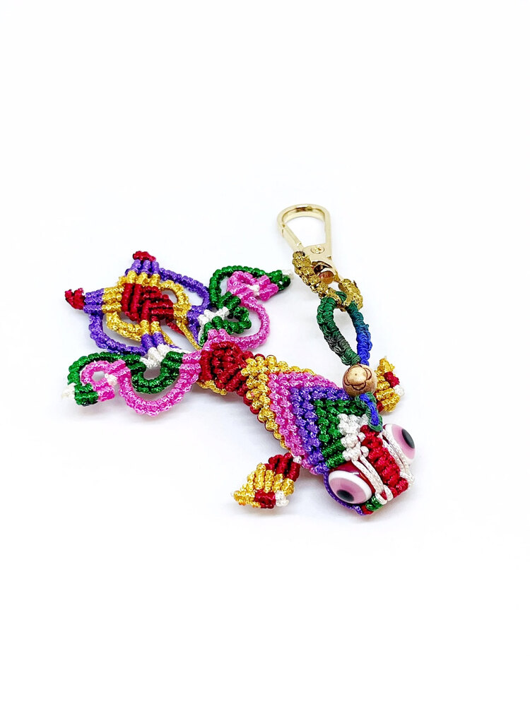 Handmade Colorful Macrame Fish Charm