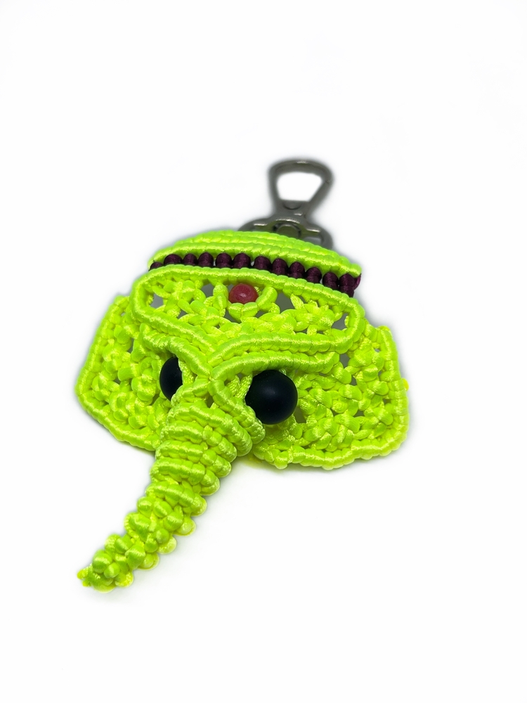 Handmade Macrame Elephant Charm