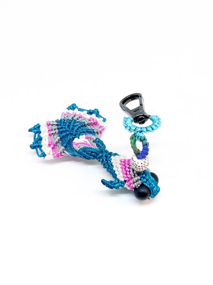Handmade Colorful Macrame Fish Charm
