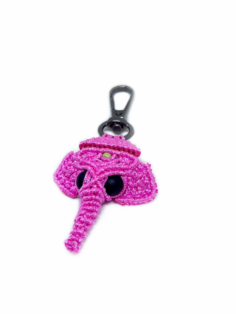Handmade Macrame Elephant Charm