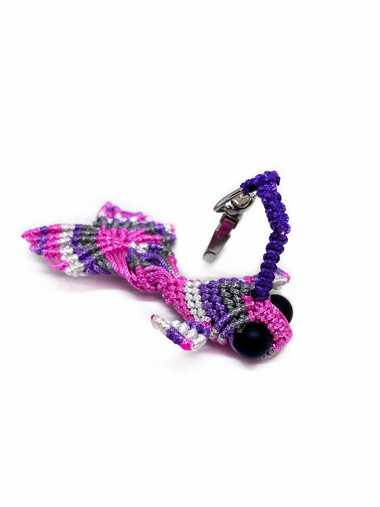 Handmade Colorful Macrame Fish Charm