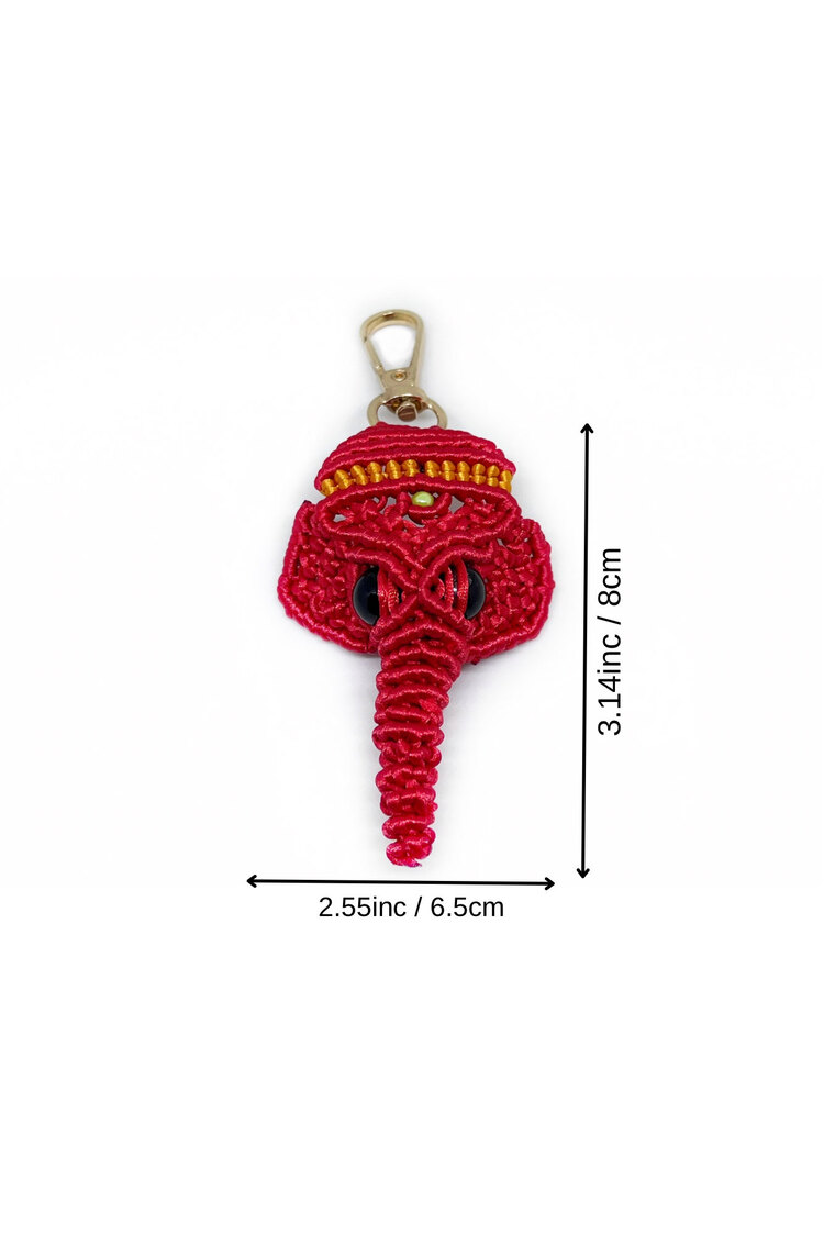 Handmade Macrame Elephant Charm