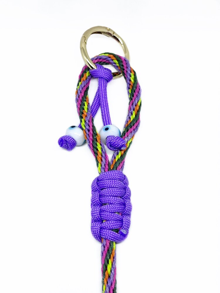 Handmade Paracord Glass Bead Charm
