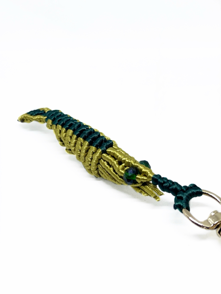 Handmade Macrame Shrimp Charm