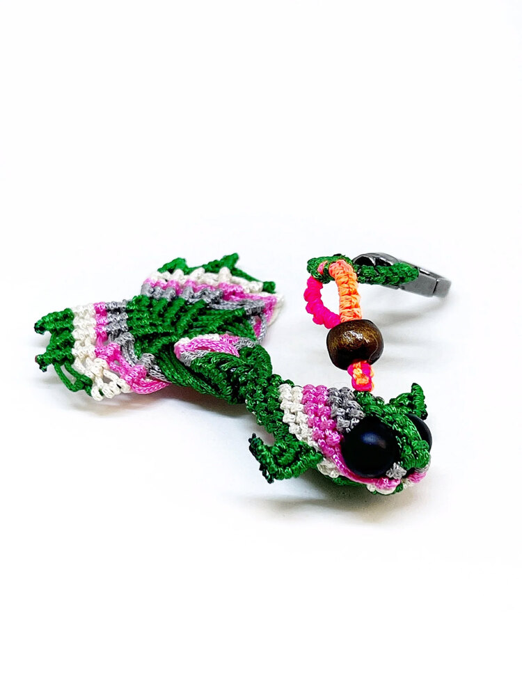 Handmade Colorful Macrame Fish Charm