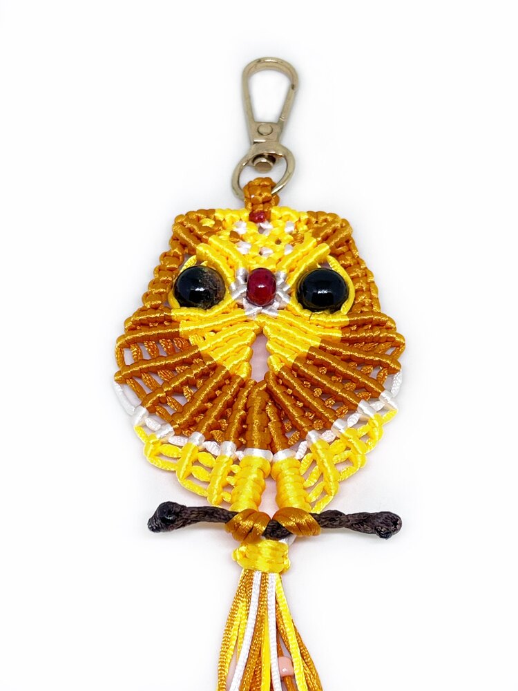 Handmade Macrame Owl Charm