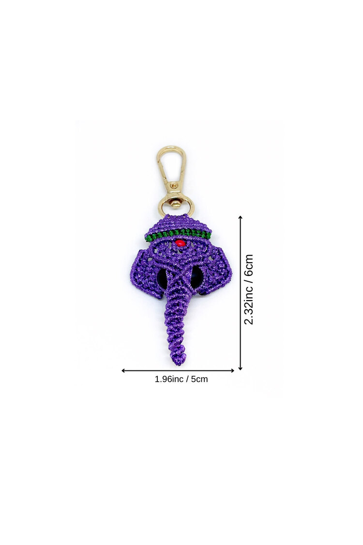 Handmade Macrame Elephant Charm