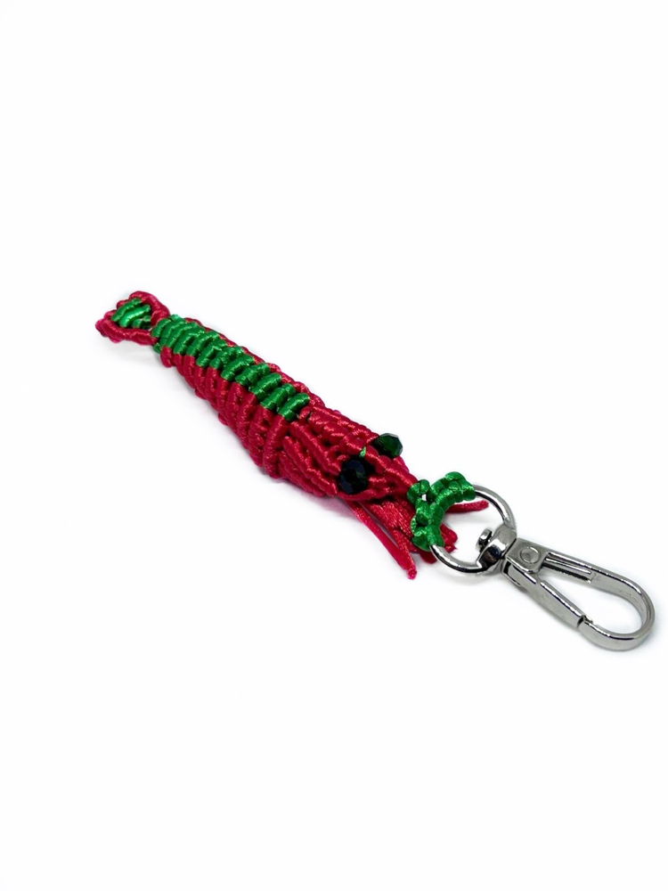 Handmade Macrame Shrimp Charm