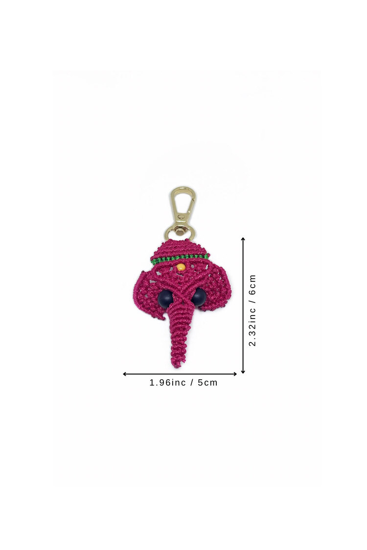 Handmade Macrame Elephant Charm