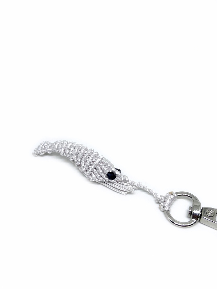 Handmade Macrame Shrimp Charm