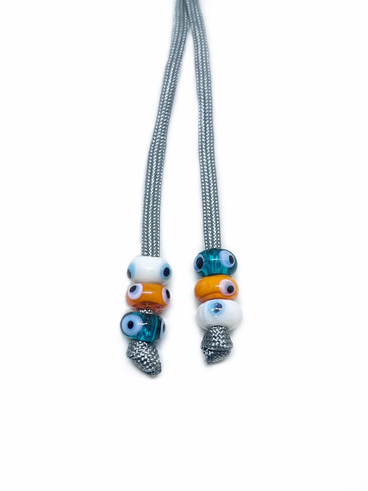 Handmade Paracord Glass Bead Charm