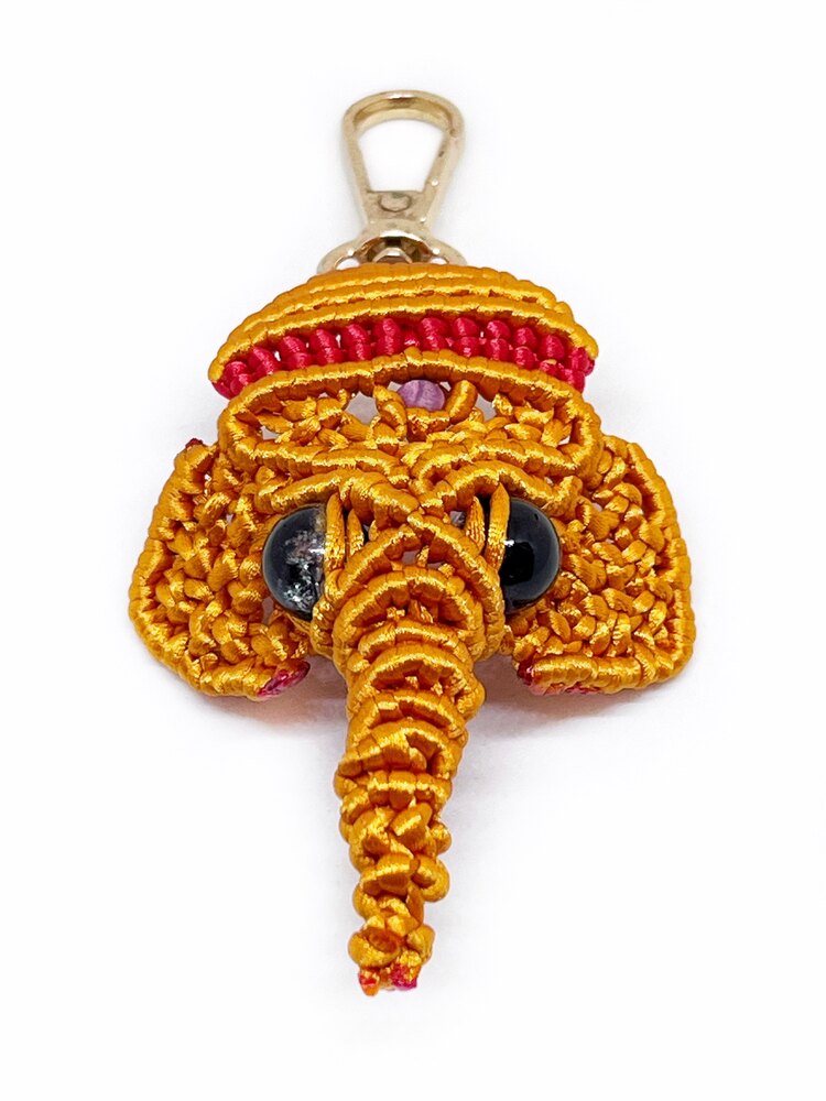Handmade Macrame Elephant Charm
