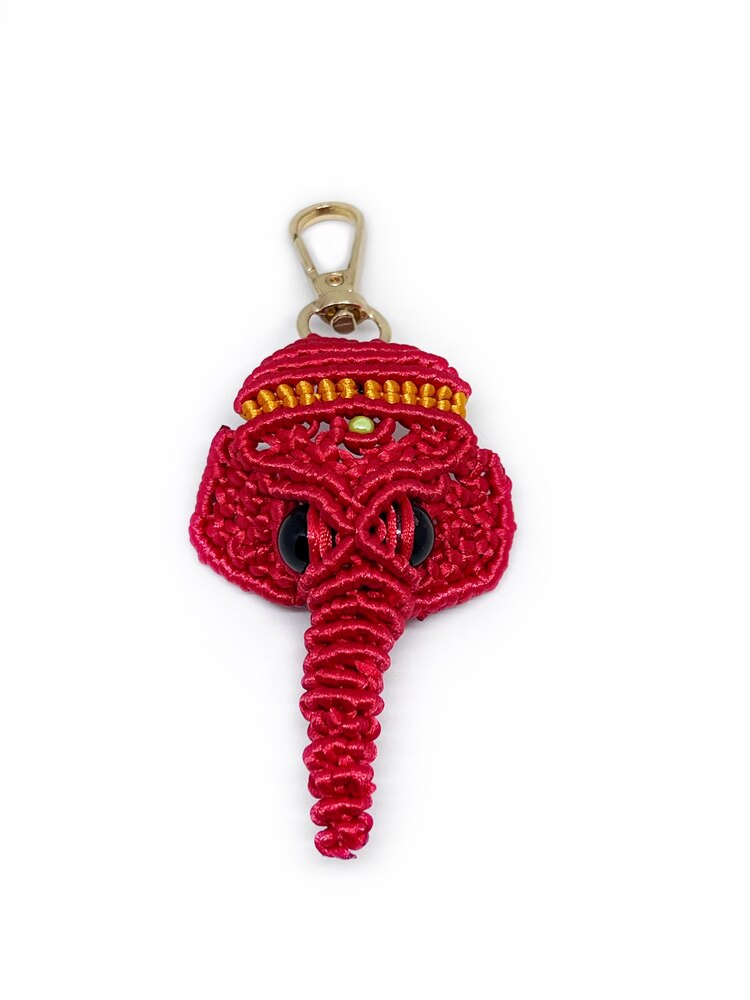Handmade Macrame Elephant Charm