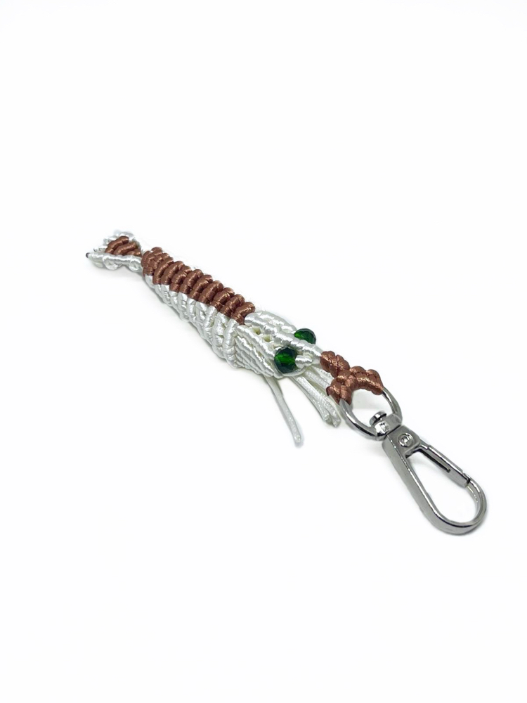 Handmade Macrame Shrimp Charm