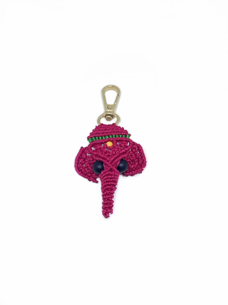 Handmade Macrame Elephant Charm