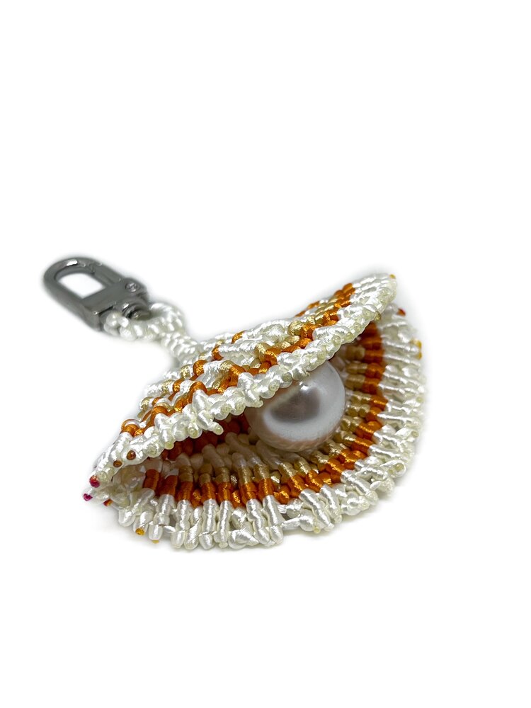 Handmade Macrame Oyster Charm