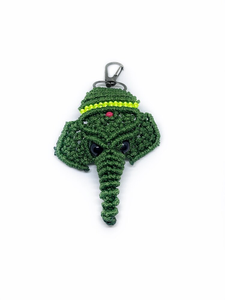 Handmade Macrame Elephant Charm