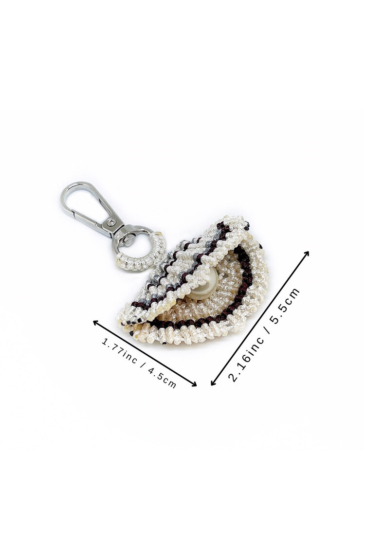 Handmade Macrame Oyster Charm