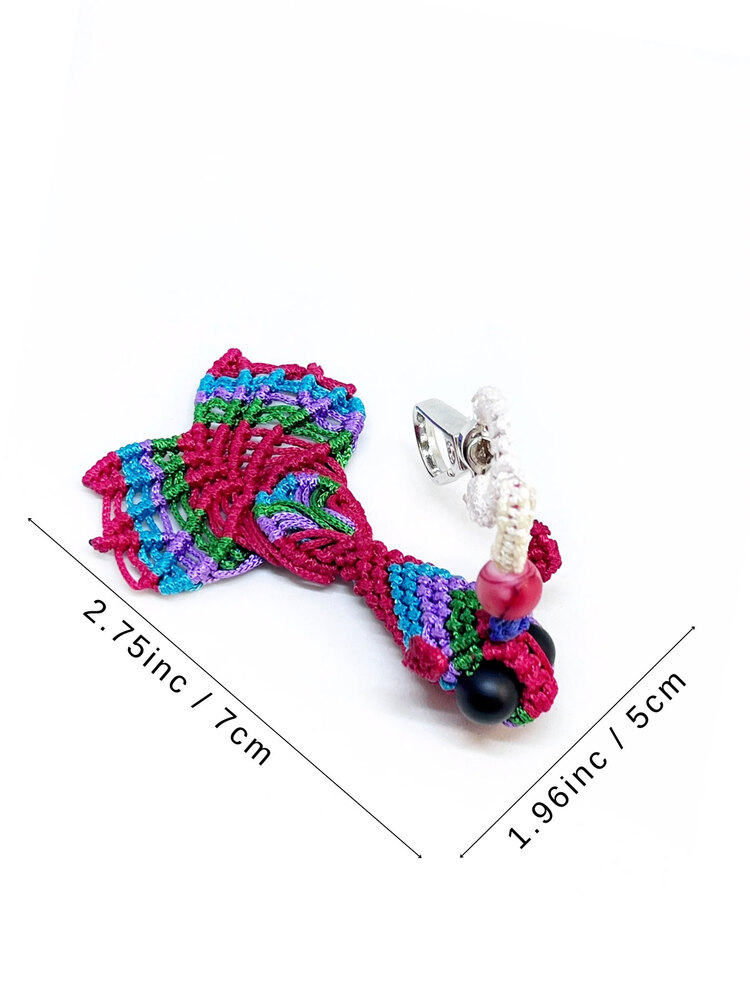 Handmade Colorful Macrame Fish Charm
