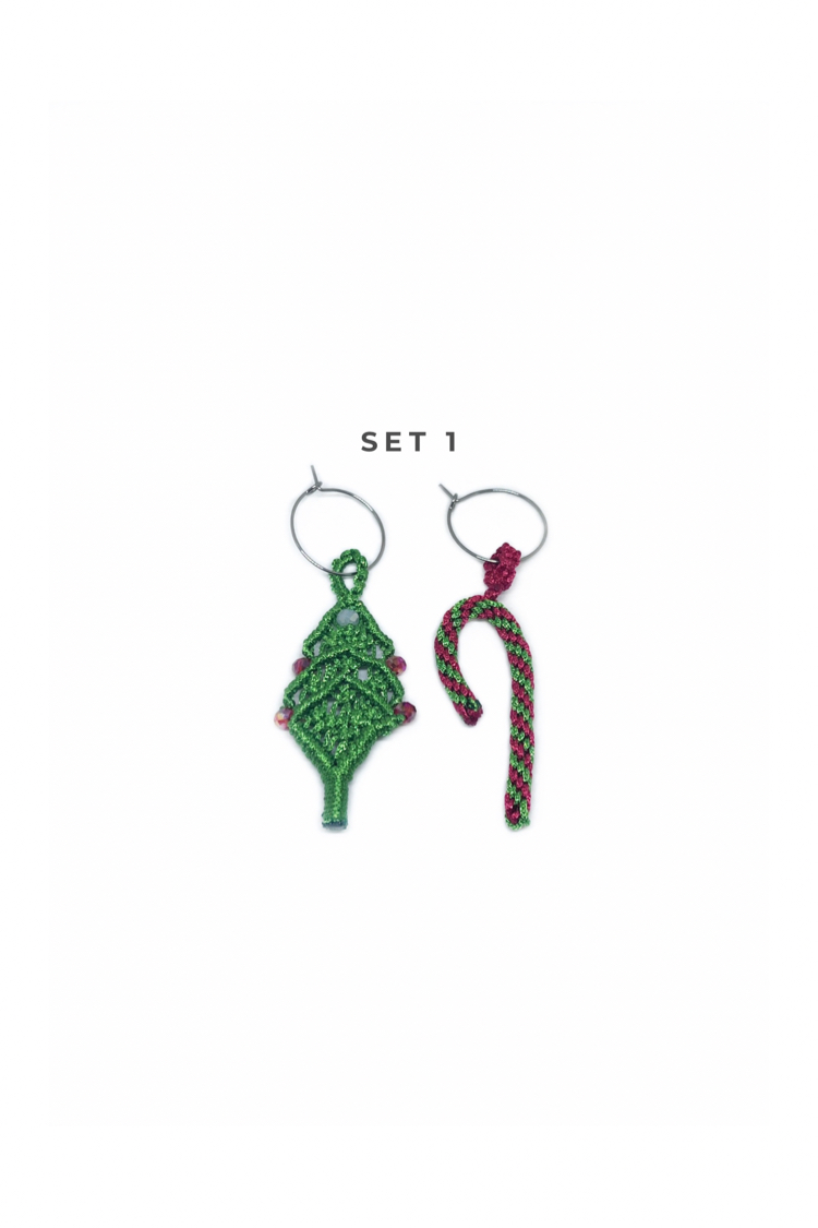 Handmade Christmas Wine Glass Charm Set