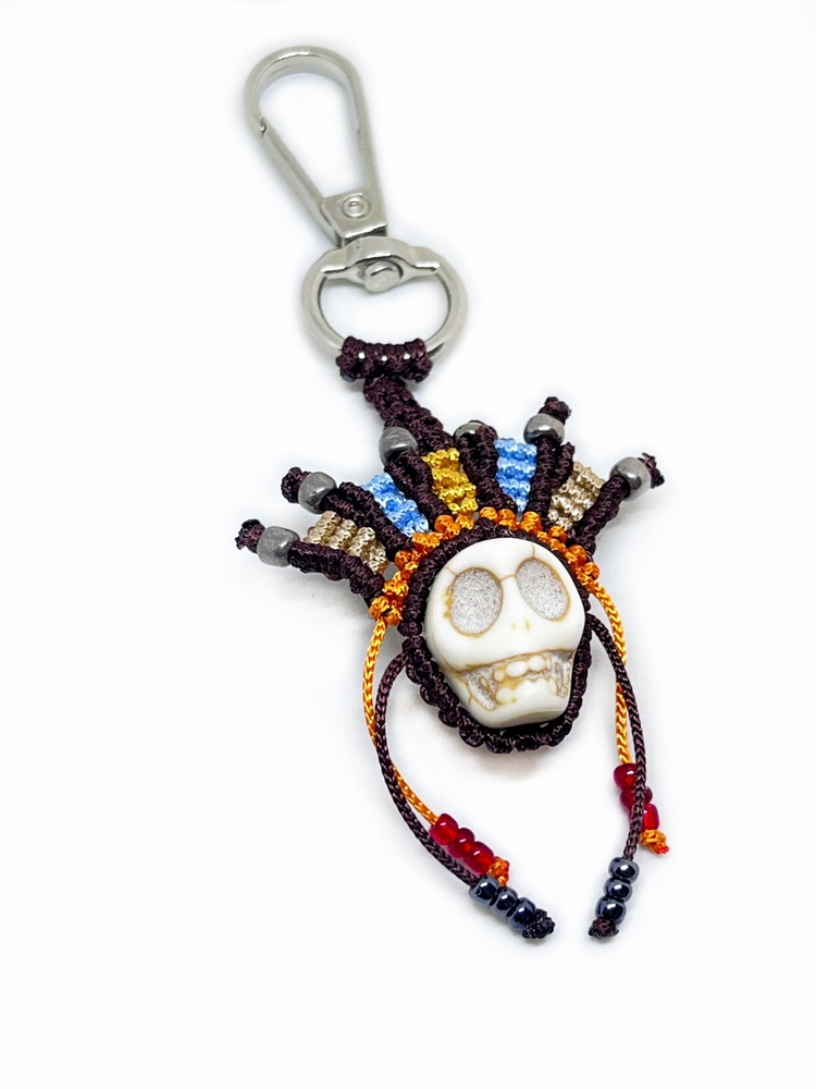 Handmade Macrame Skull Charm