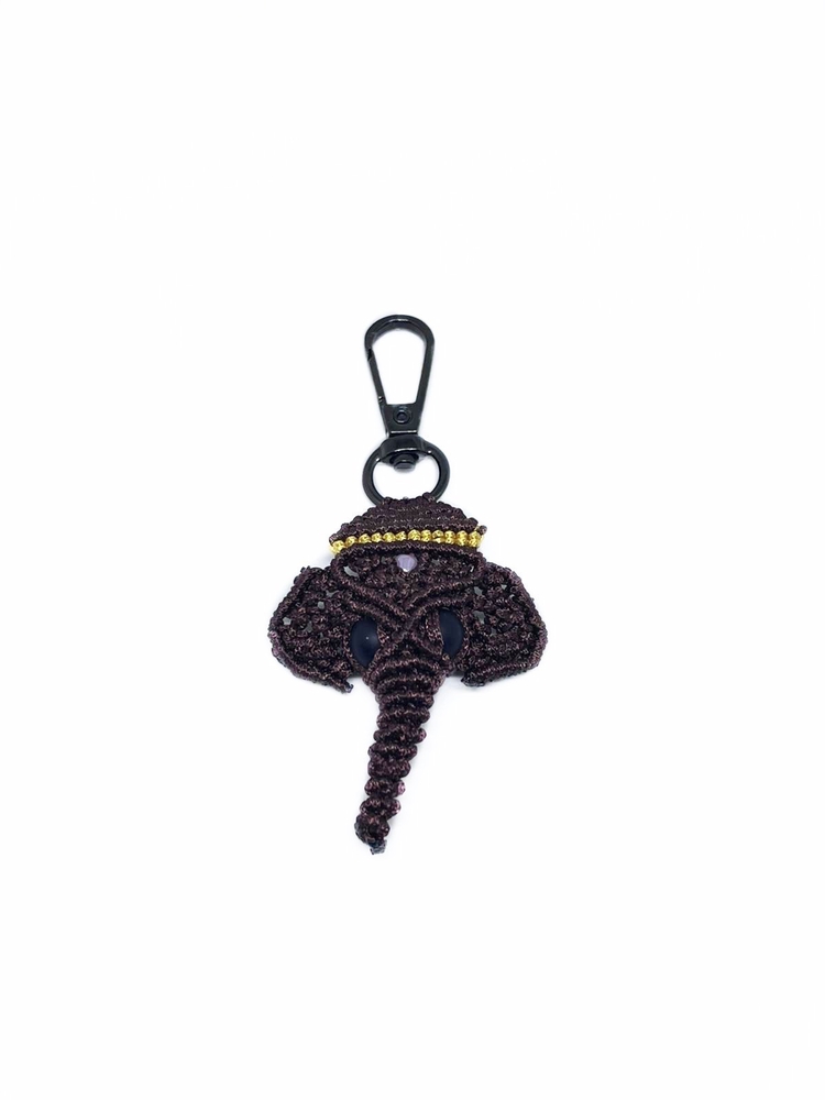Handmade Macrame Elephant Charm
