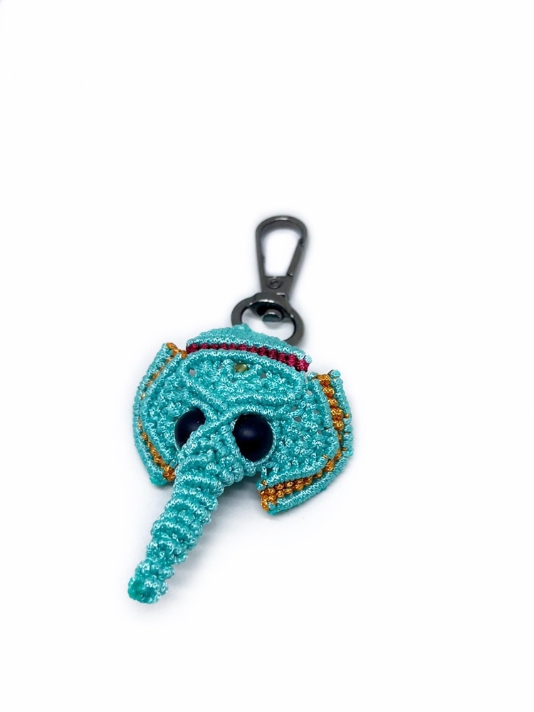 Handmade Macrame Elephant Charm