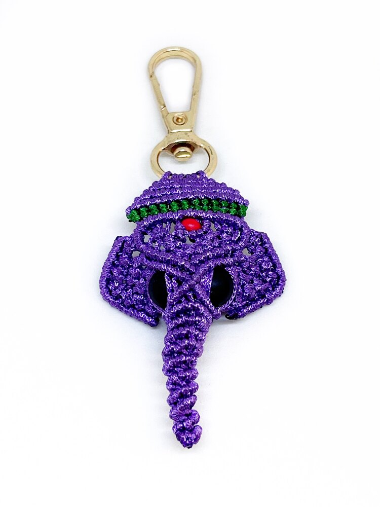 Handmade Macrame Elephant Charm