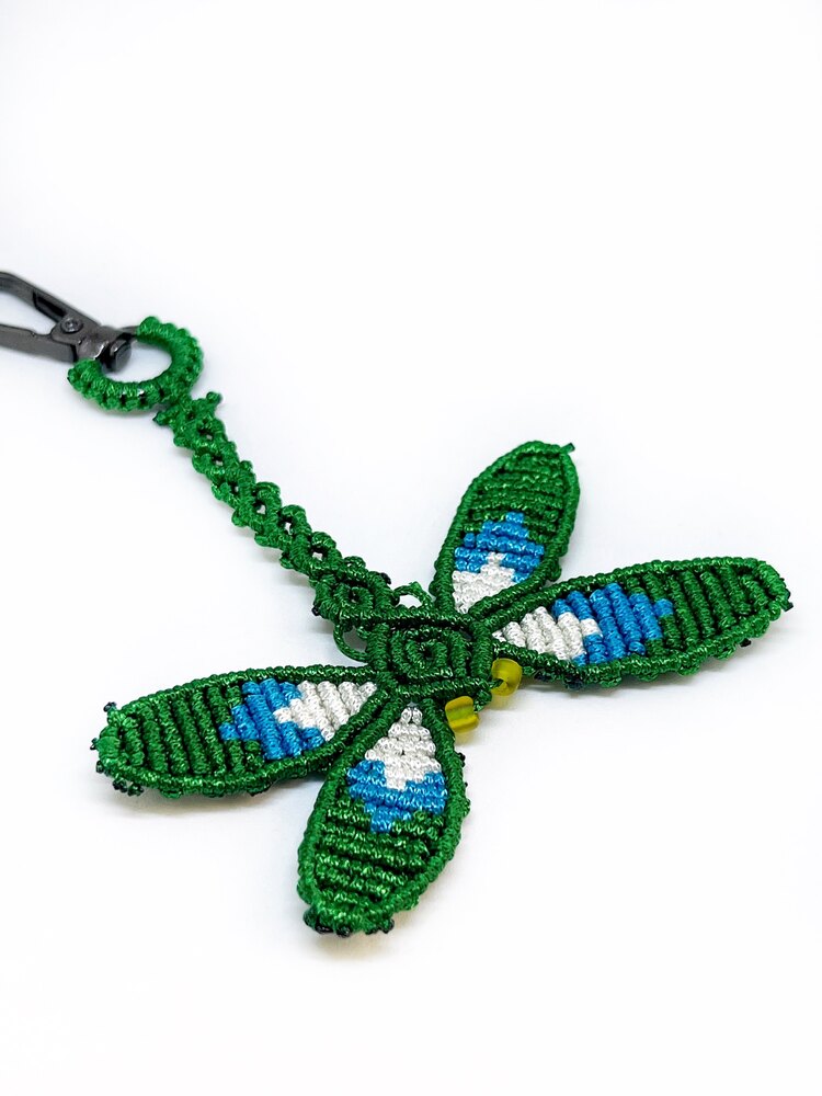 Handmade Macrame Dragonfly Charm
