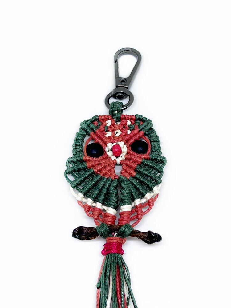 Handmade Macrame Owl Charm