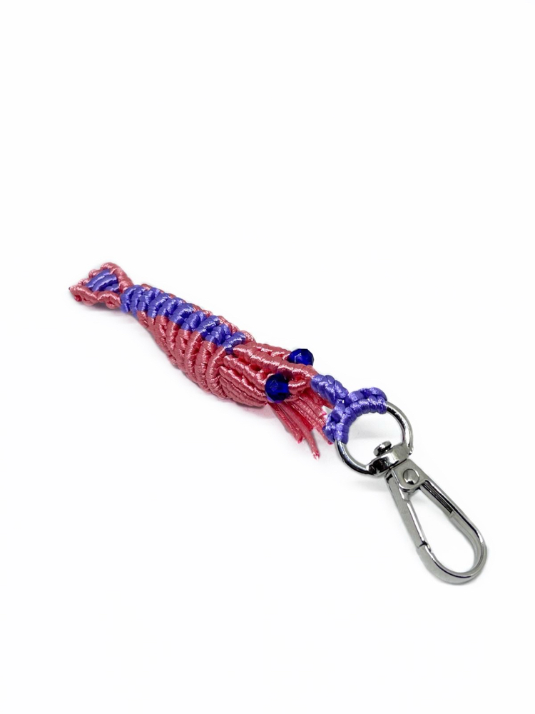 Handmade Macrame Shrimp Charm