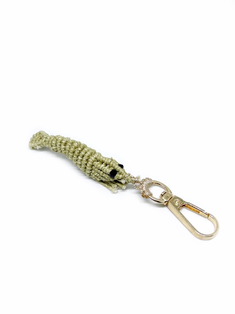 Handmade Macrame Shrimp Charm