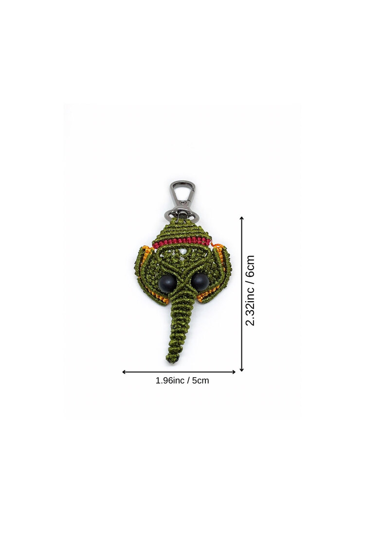 Handmade Macrame Elephant Charm
