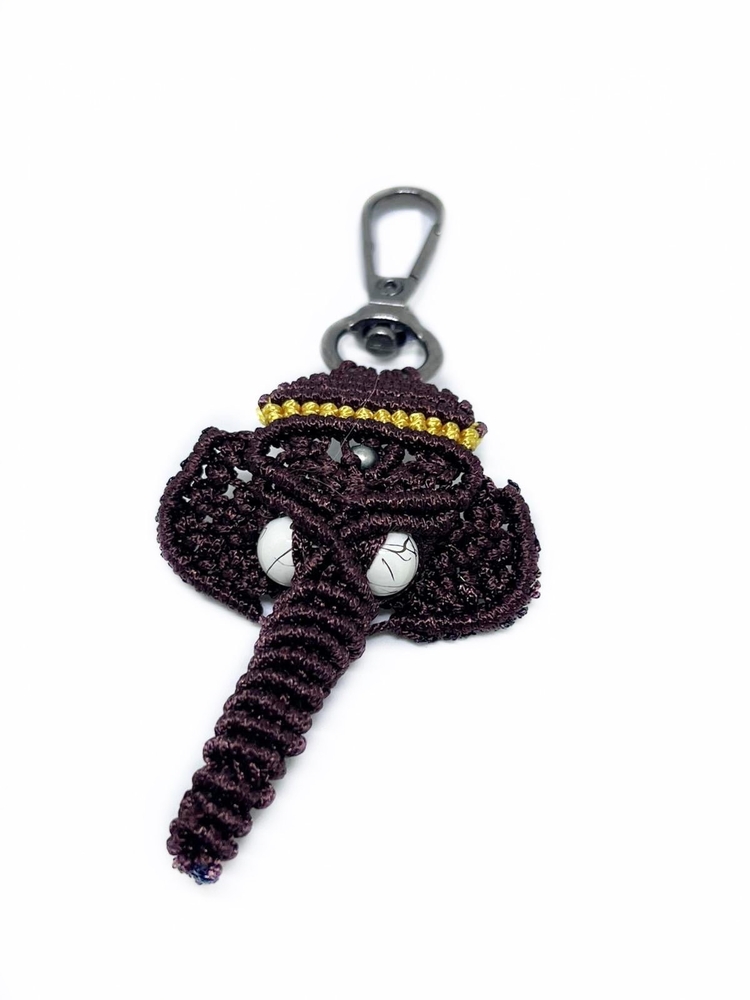 Handmade Macrame Elephant Charm