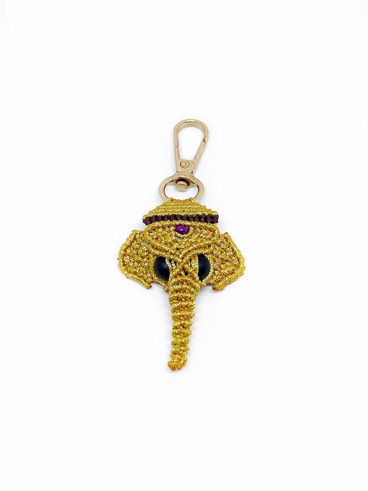 Handmade Macrame Elephant Charm