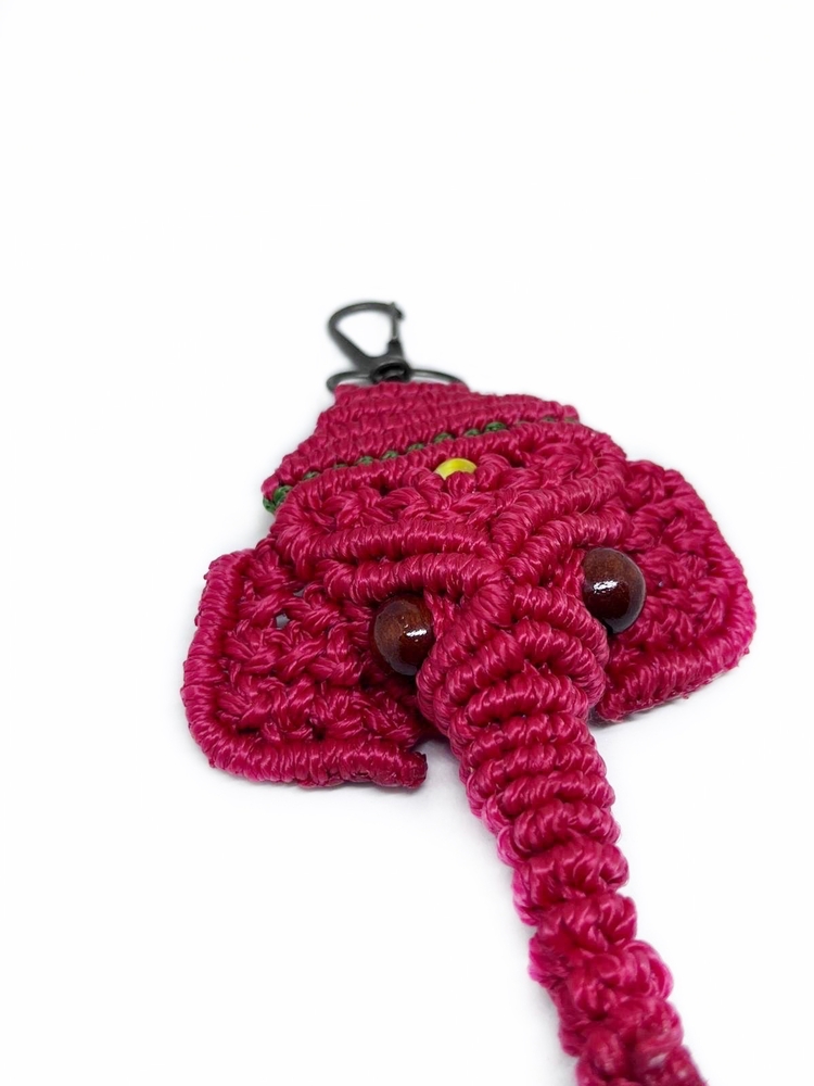 Handmade Macrame Elephant Charm