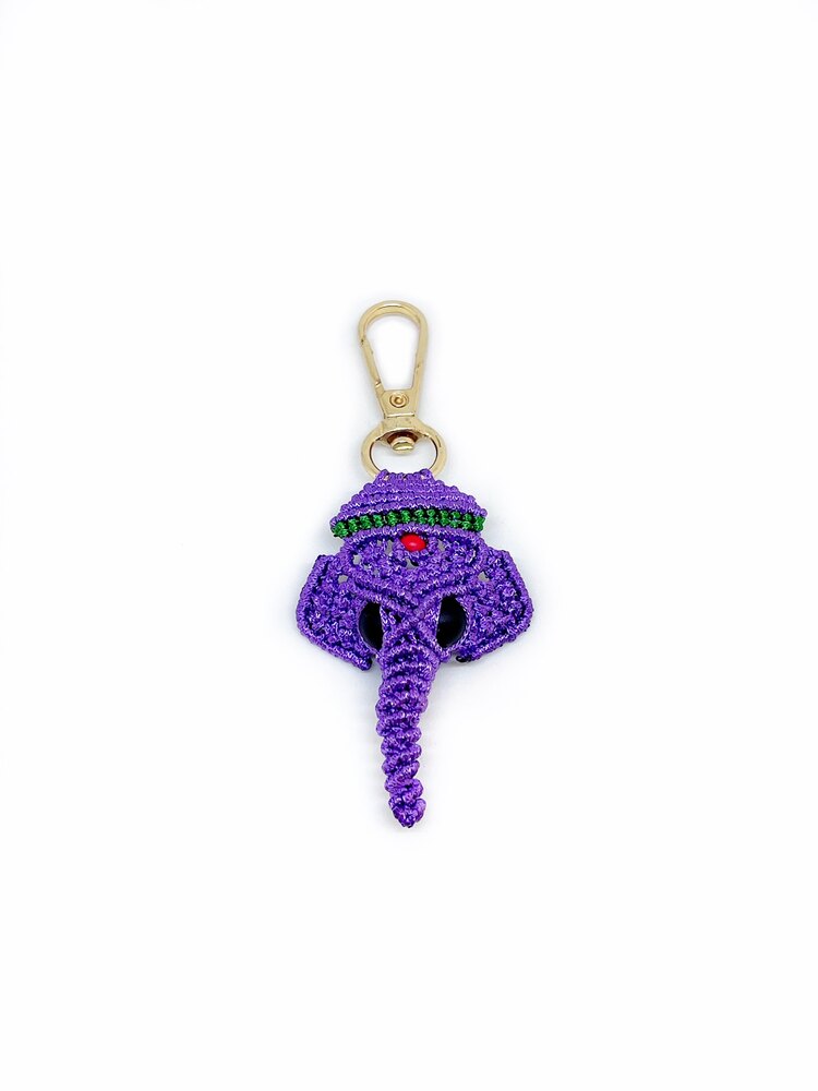 Handmade Macrame Elephant Charm