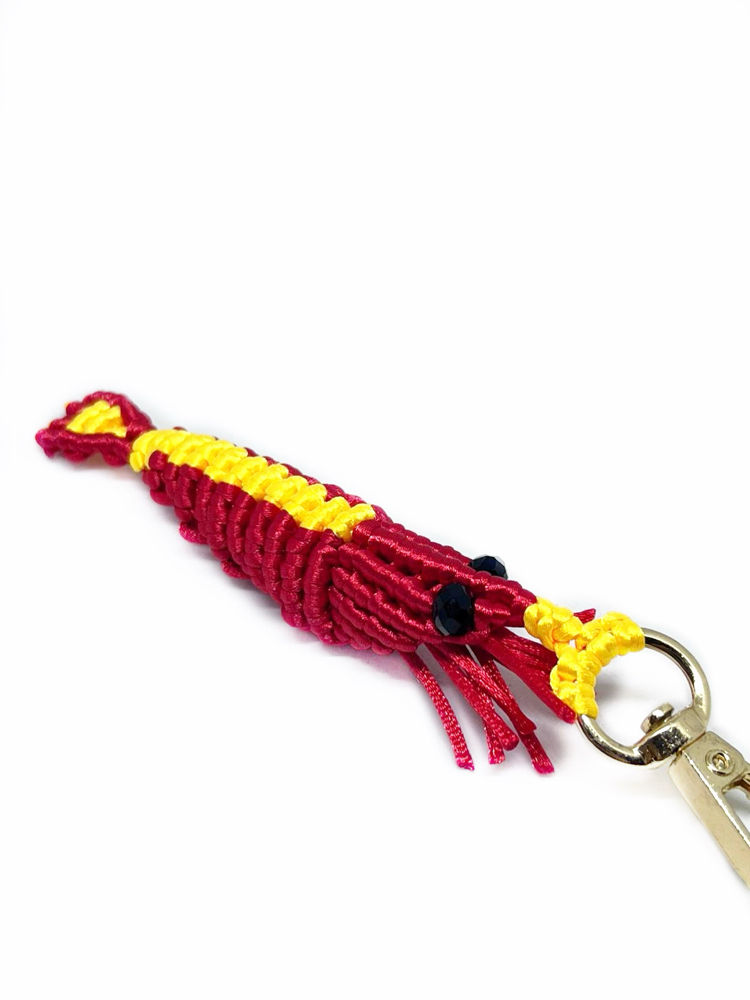 Handmade Macrame Shrimp Charm