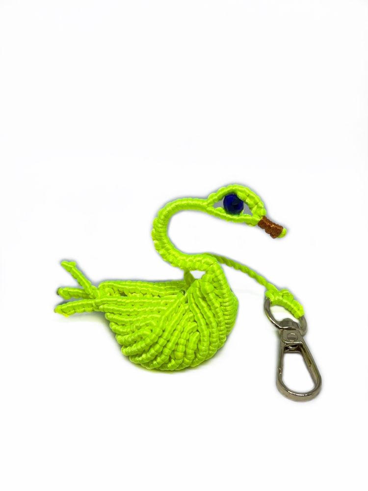 Handmade 3D Macrame Swan Charm