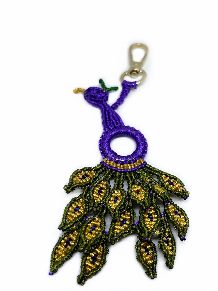 Handmade Macrame Peacock Charm