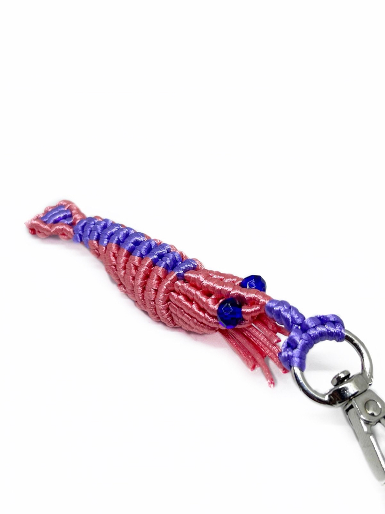 Handmade Macrame Shrimp Charm