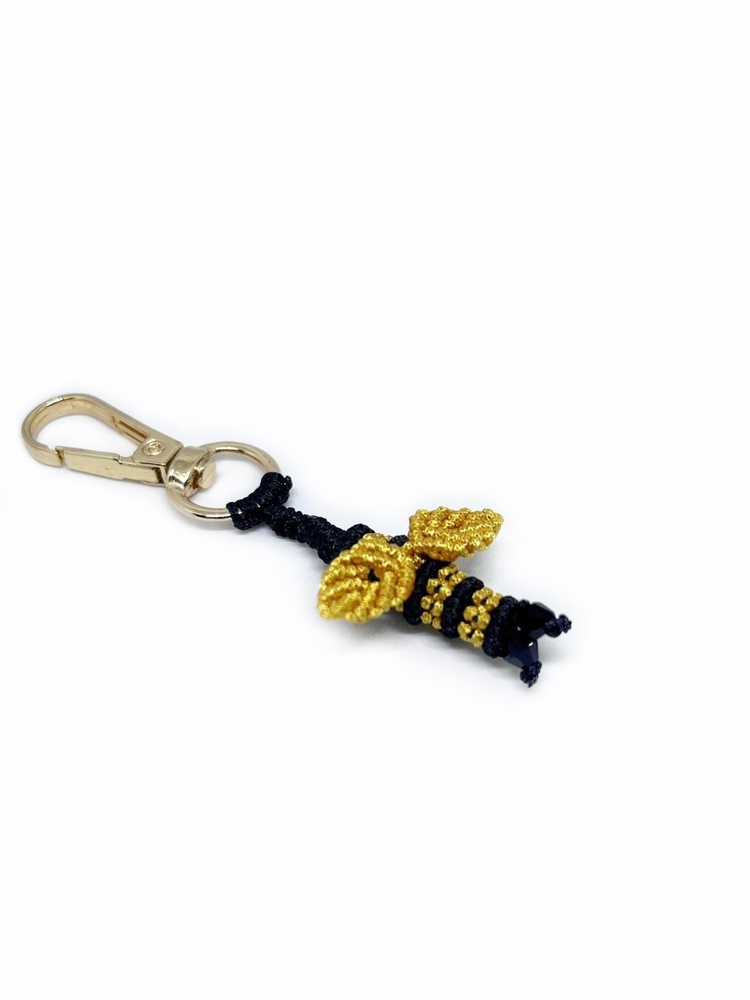 Handmade Macrame Bee Charm
