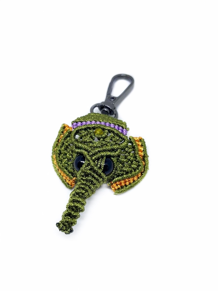 Handmade Macrame Elephant Charm
