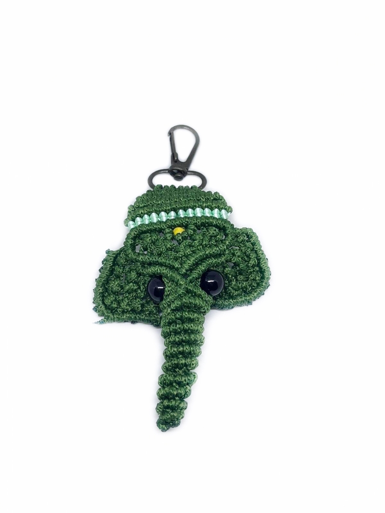 Handmade Macrame Elephant Charm