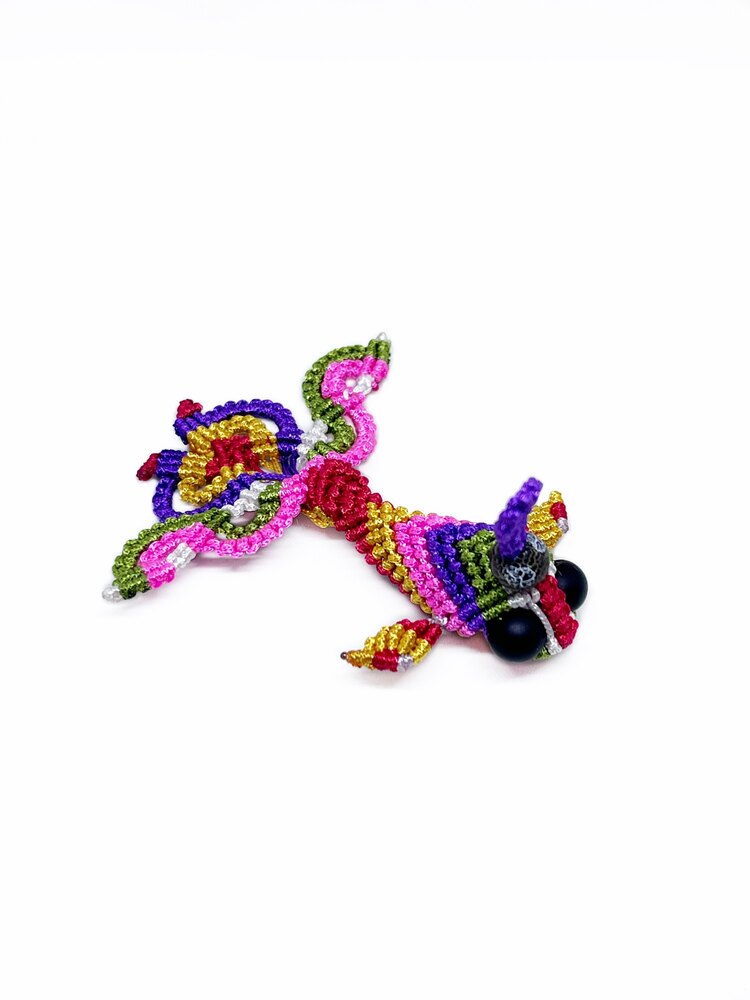 Handmade Colorful Macrame Fish Charm