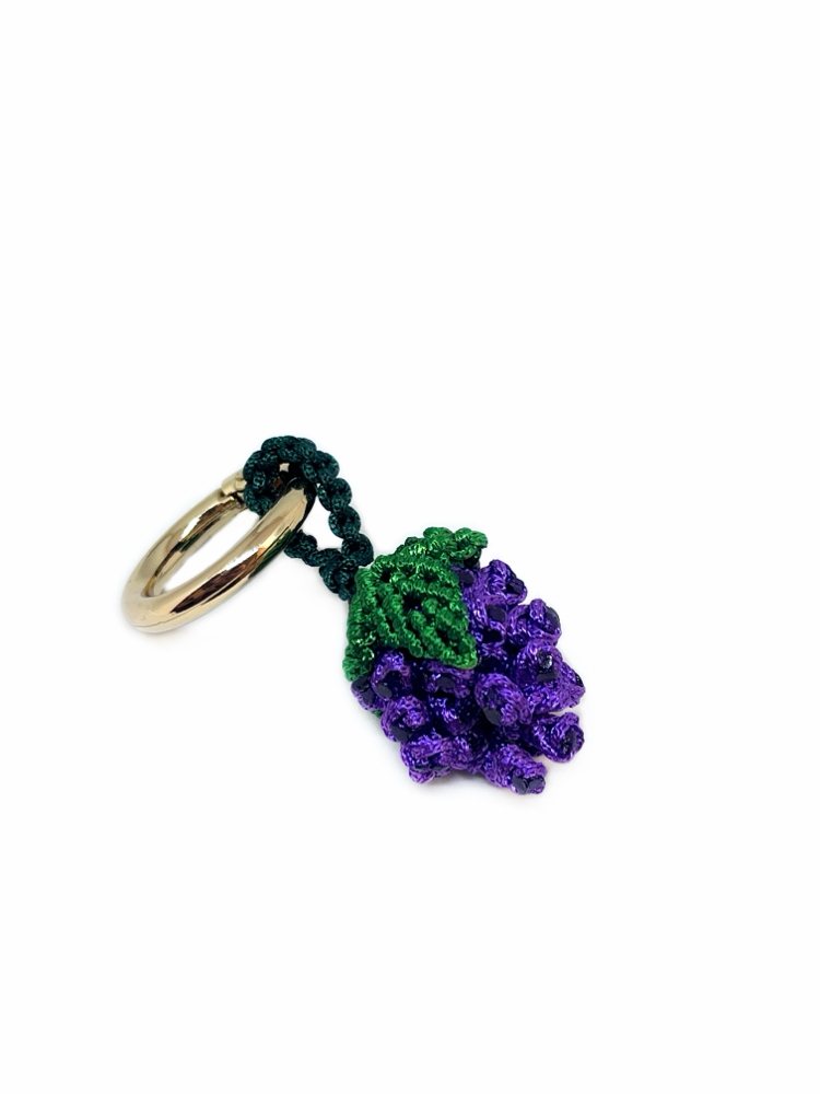 Handmade Macrame Grape Charm