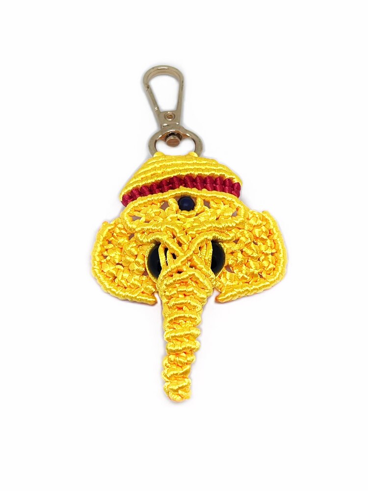 Handmade Macrame Elephant Charm