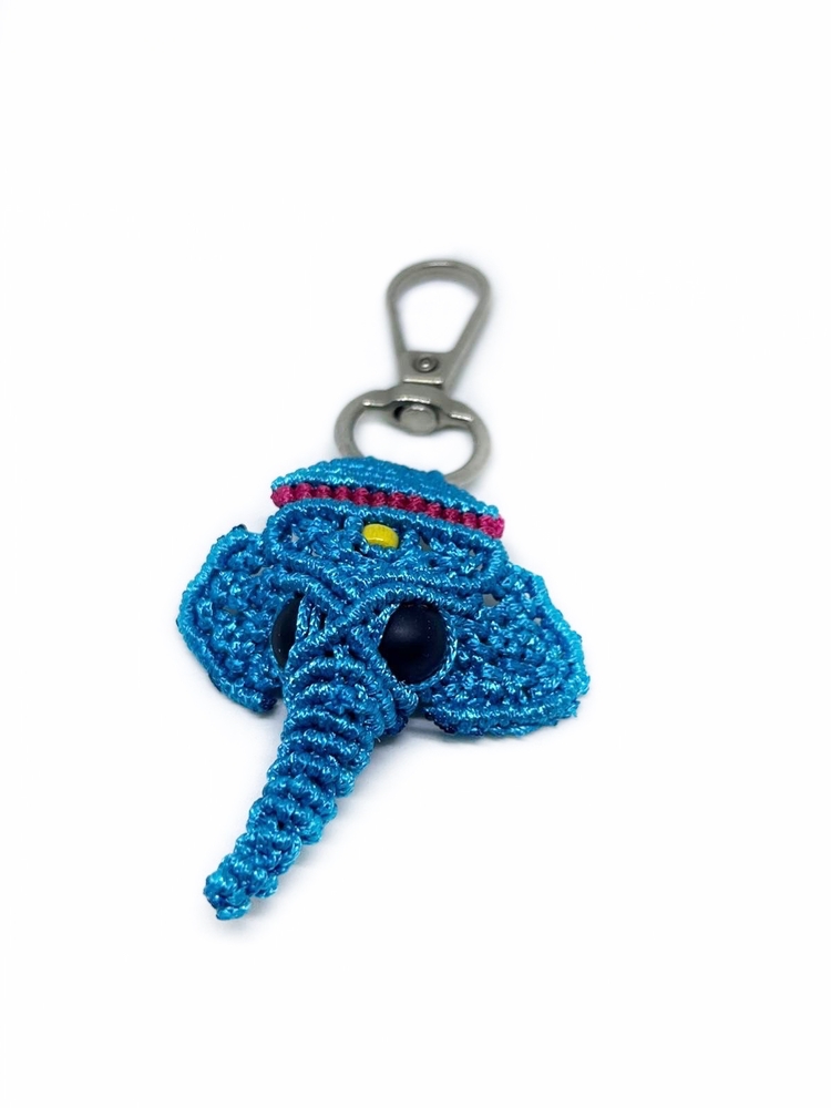 Handmade Macrame Elephant Charm